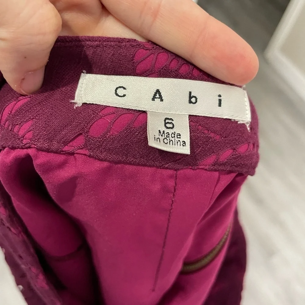 CAbi Purple Lace Knee Length Career Pencil Skirt 6